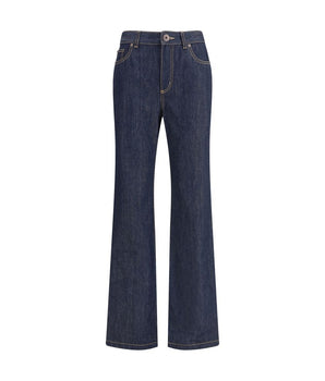 Alexander McQueen Blue Cotton Straight-Leg Jeans