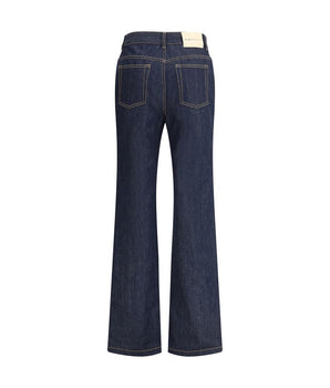 Alexander McQueen Blue Cotton Straight-Leg Jeans