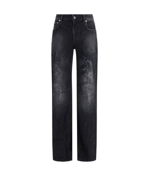 Balenciaga Black Cotton Relaxed Fit Jeans