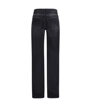 Balenciaga Black Cotton Relaxed Fit Jeans