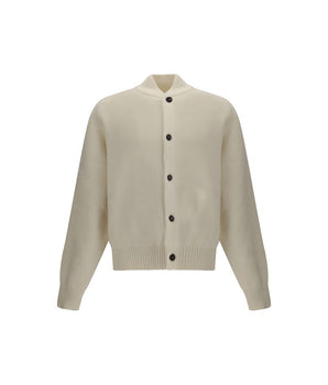 Jacquemus White Fleece Wool Cardigan