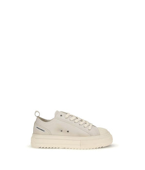 Dsquared² Cream Leather Platform Sneakers