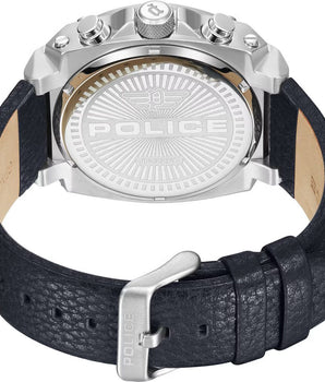 Police Blue Leather Dress Watch