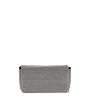 Brunello Cucinelli Gray Leather Shoulder Bag