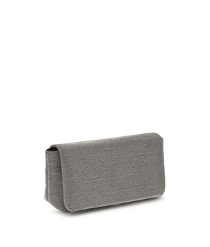 Brunello Cucinelli Gray Leather Shoulder Bag