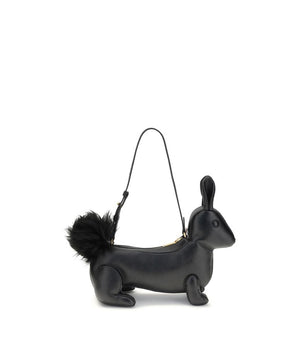 Thom Browne Black Calf Leather Bos Taurus Shoulder Bag