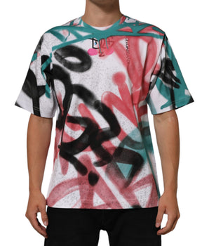 Dolce & Gabbana White Graffiti Crew Neck Short Sleeves T-shirt