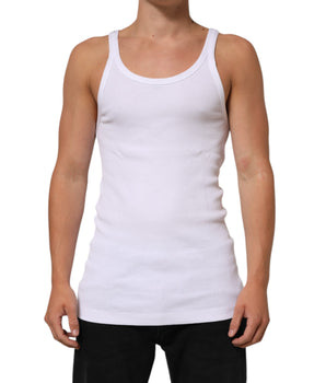 Dolce & Gabbana White Sleeveless Round Neck Tank Top T-shirt