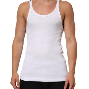 Dolce & Gabbana White Sleeveless Round Neck Tank Top T-shirt