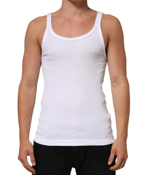 Dolce & Gabbana White Sleeveless Round Neck Tank Top T-shirt