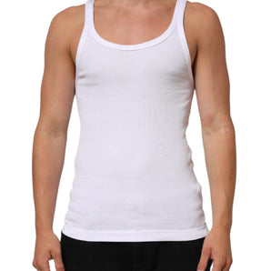 Dolce & Gabbana White Sleeveless Round Neck Tank Top T-shirt