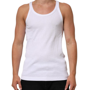 Dolce & Gabbana White Sleeveless Round Neck Tank T-shirt