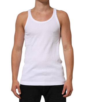 Dolce & Gabbana White Sleeveless Round Neck Tank T-shirt