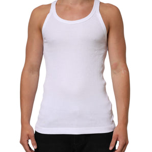 Dolce & Gabbana White Sleeveless Round Neck Tank Top T-shirt