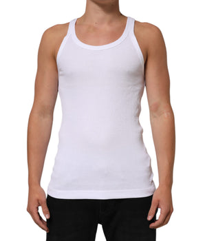Dolce & Gabbana White Sleeveless Round Neck Tank Top T-shirt