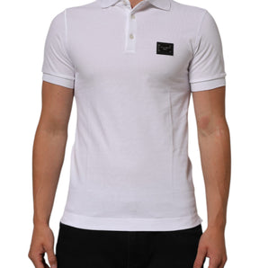 Dolce & Gabbana White Collared Short Sleeves Polo Men T-shirt