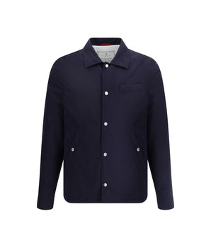 Brunello Cucinelli Blue Nylon Full-Length Jacket