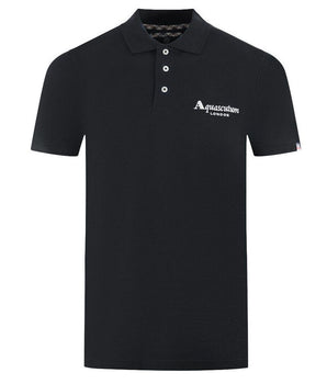 Aquascutum Black Cotton Polo Shirt