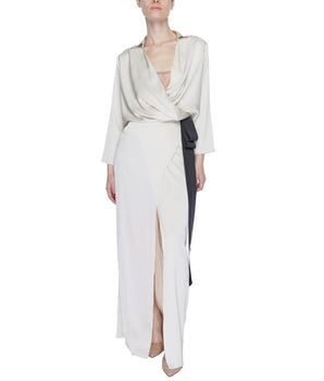 Sandro Ferrone Beige Polyester Long Dress