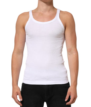 Dolce & Gabbana White Sleeveless Round Neck Tank Top T-shirt