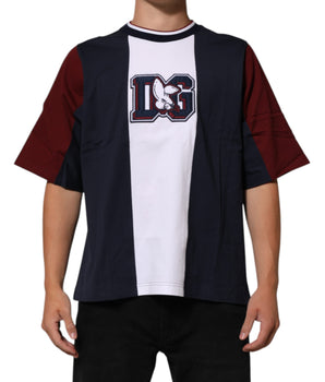 Dolce & Gabbana Multicolor Striped Cotton Men Crew Neck T-shirt