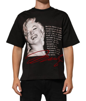 Dolce & Gabbana Black Marilyn Monroe Cotton Crew Neck T-shirt