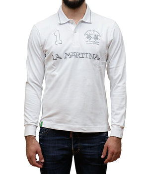 La Martina White Cotton Polo Shirt