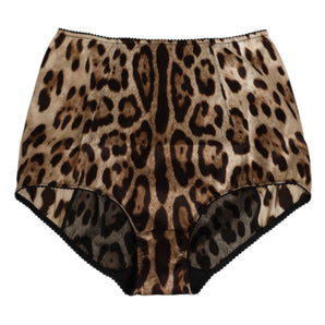 Dolce & Gabbana Multicolor Leopard Silk High Waist Girdle Underwear