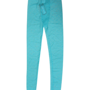 Dolce & Gabbana Light Blue Nylon Logo Lace Leggings Pants Underwear