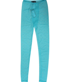 Dolce & Gabbana Light Blue Nylon Logo Lace Leggings Pants Underwear