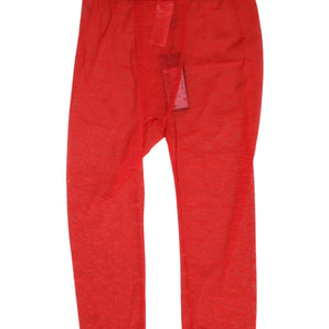 Dolce & Gabbana Red Logo Lace Tight Midi Trousers Underwear