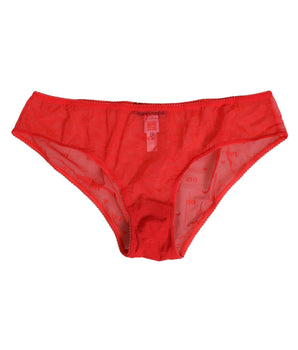 Dolce &amp; Gabbana Red Nylon Sheer Mesh Lace Brief Panty Underwear