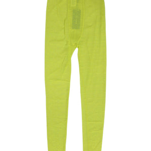 Dolce & Gabbana Neon Green Nylon Logo Lace Leggings Pants Underwear