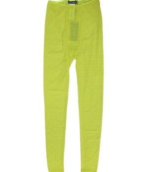 Dolce &amp; Gabbana Neon Green Nylon Logo Lace Leggings Pants Underwear
