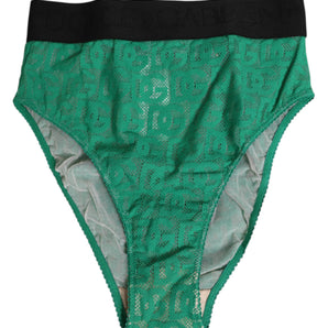 Dolce & Gabbana Green DG Logo Lace High Brief Panty Underwear