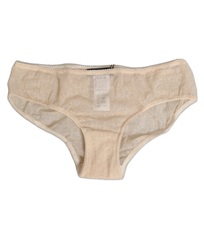 Dolce &amp; Gabbana Beige DG Logo Lace Mid-Waist Underwear