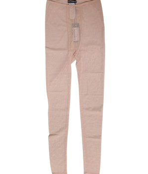 Dolce &amp; Gabbana Beige Nylon Logo Lace Leggings Pants Underwear