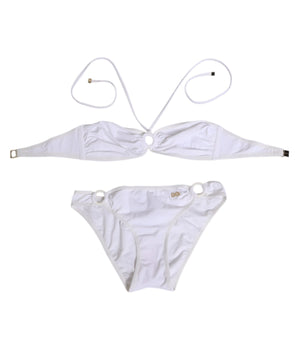 Dolce &amp; Gabbana White Logo Swimsuit 2 Piece Top Bottom Swimwear