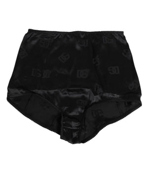 Dolce &amp; Gabbana Black Silk Stretch High Waist Girdle Underwear
