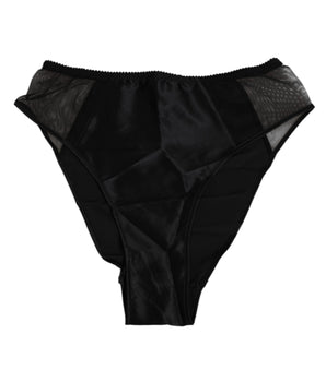 Dolce &amp; Gabbana Black Silk Stretch High Waist Underwear