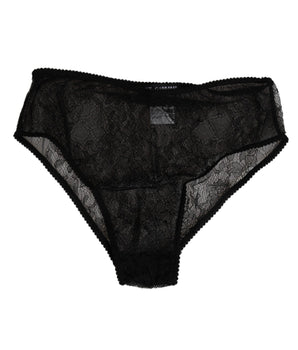 Dolce &amp; Gabbana Black Nylon Stretch High Waist Underwear