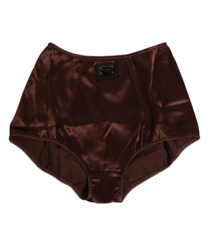 Dolce & Gabbana Brown Silk Stretch High Waist Girdle Underwear
