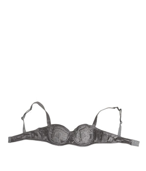 Dolce & Gabbana Gray Silk Underwired Balconette Bra Underwear