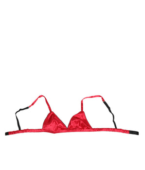 Dolce & Gabbana Red Silk Satin Triangle Soft Cup Br Underwear