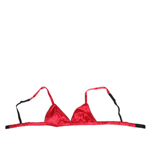 Dolce & Gabbana Red Silk Satin Triangle Soft Cup Br Underwear