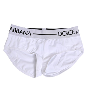 Dolce & Gabbana White Nylon Logo Waistband Shorts Underwear