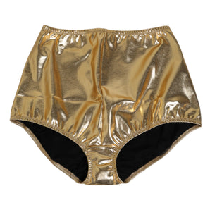 Dolce & Gabbana Gold Silk High Waist Girdle Panty Underwear