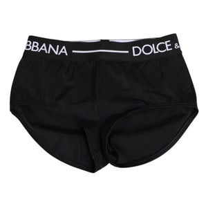 Dolce & Gabbana Black Nylon Logo Waistband Shorts Underwear