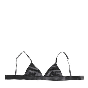 Dolce & Gabbana Black Silk Satin Triangle Soft Cup Underwear