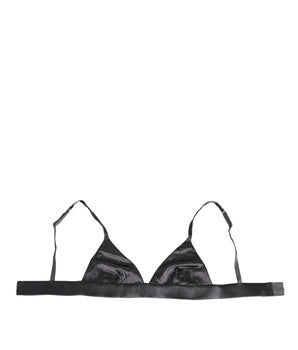 Dolce &amp; Gabbana Black Silk Satin Triangle Soft Cup Underwear